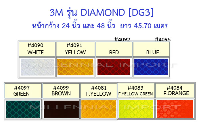 สติกเกอร์สะท้อนแสง 3M DIAMOND3 (DG3) 